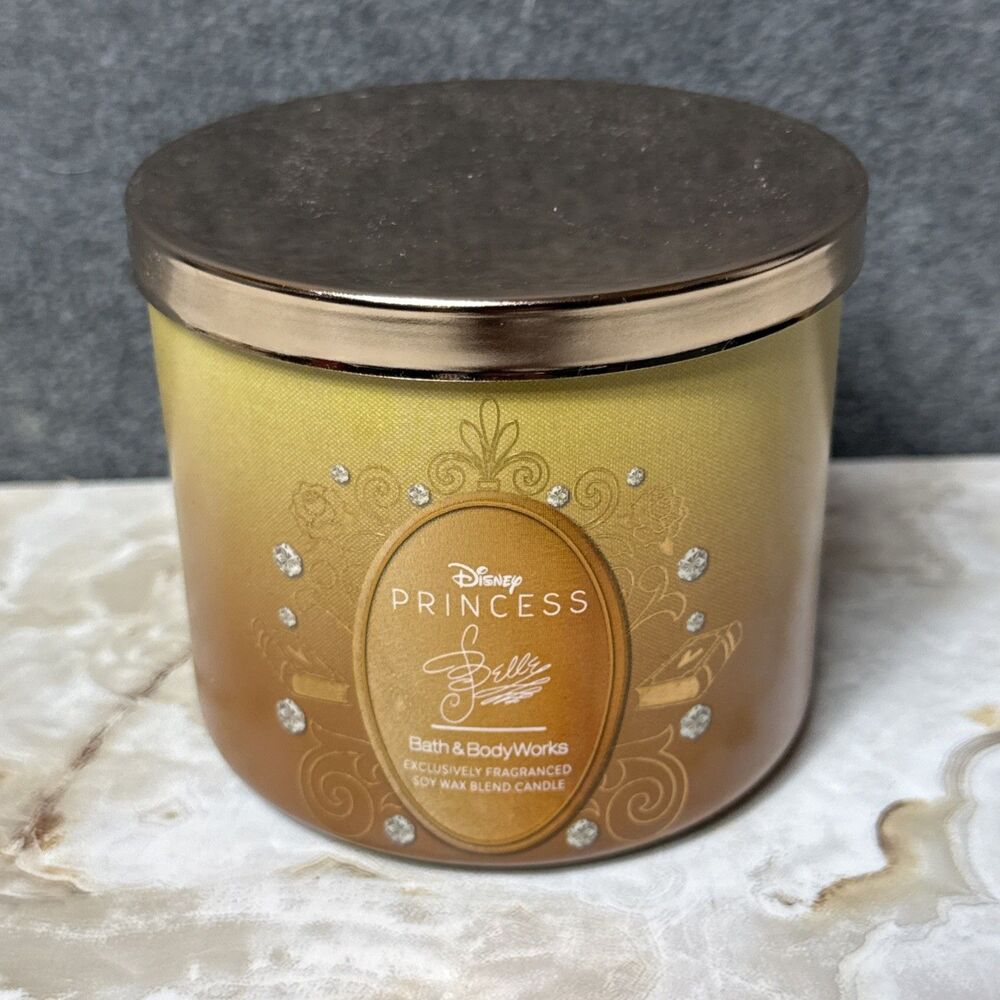 Bath & Body Works Disney Princess Belle 3-Wick Candle 14.5 Oz New See Photos